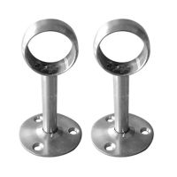 2Pcs Ceiling Mount Flange Rod Holder Wardrobe Pipe Hanging Rail Rod End Supports Socket for Curtain Pipe Closet Rods