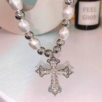 2022 Trendy Pearl Cross สร้อยคอจี้ Hip Hop Retro ผู้ชายผู้หญิงเครื่องประดับทางศาสนาชายหญิงครบรอบวันเกิดของขวัญ-final1