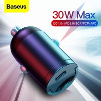 [HOT RUXMMMLHJ 566] Baseus Quick Charge 4.0 3.0 USB C ที่ชาร์จสำหรับ Xiaomi Mi9 Huawei P30 Pro QC4.0 QC3.0 QC 5A Fast PD ชาร์จในรถที่ชาร์จแบตเตอรี่โทรศัพท์