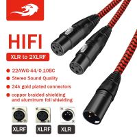 สายเคเบิ้ล Xlr Male To Dual Xlr Female สําหรับไมโครโฟนขยายเสียงสีแดง