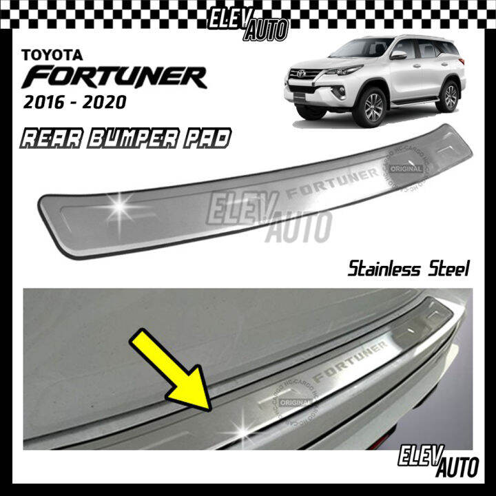 Toyota Fortuner 20162021 STAINLESS STEEL Rear Bumper Pad Bumper Guard