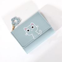 New Cute Cat Short PU Leather Wallet Women Casual Small Purse Girls Money Bag Card Holder Ladies Female Hasp 2022 Fashion Wallet Wallets