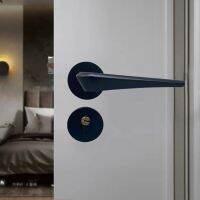 ﹉㍿ New Simple Split Lock Bedroom Door Lock Black Handle Lock Spray Paint