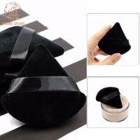 Sanhe 2 Pcs Mini Black Triangle Velvet Powder Puff Flours Makeup Sponge Cosmetics Soft Cotton Washable Lightweight Powder Puff