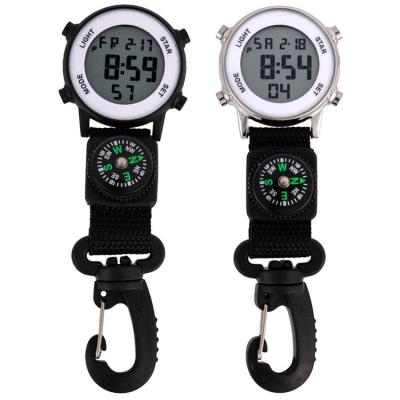 Digital Clip Watch Mini Backpack Carabiner Watch Pocket Clip-on Quartz Watch Glow In The Dark With Alarm Clock Date Week For Outdoor Sports reliable