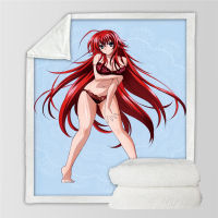 3D อะนิเมะ Rias Gremory เตียงผ้าห่มเดินป่าปิกนิกหนาผ้าห่มแฟชั่นผ้าห่มขนสัตว์ X136