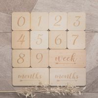 7pcs Baby Photography Milestone Cards Square Shape Newborn Milestone Cards Memorial Monthly Photography Props Toy Souvenir Set