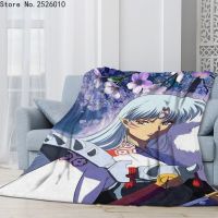 Sesshomaru 3D Printed Plush Flannel Blankets Adult Home Office Sofa Travel Washable Casual Student Flannel Blanket 02