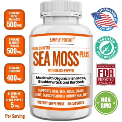 Simply Potent Organic Irish Sea Moss , 60 Capsules