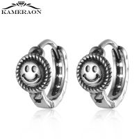 [COD] Real 925 Sterling Smile Face Small Hoop Earrings Happy Earring Jewelry for Punk Thai