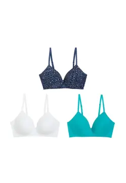 MARKS & SPENCER M&S 3pk Wired Plunge T-Shirt Bras A-E - T33/0308