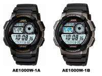 นาฬิกา Casio รุ่น AE-1000W-1B และ AE-1000W-1A นาฬิกาผู้ชาย สายเรซิ่น - ของแท้ 100% ประกันสินค้า 1 ปีเต็ม