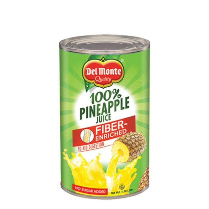 Del Monte Fiber Enriched 100 Pineapple Juice In Can 1Liter Lazada PH