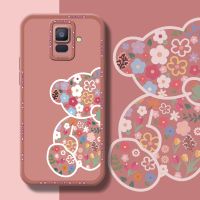 YIWESAN เคสกรณีสำหรับ Samsung Galaxy A6 2018 เคสกรณีแฟชั่นการ์ตูนน่ารักหมีการออกแบบใหม่ยางนุ่มปลอกเต็มเลนส์ปกหลังกล้องบางแบบปกป้องกันกระแทกกรณี