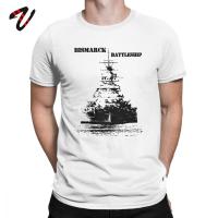 100 Cotton Tee Shirt Bismarck Battleship T-Shirts for Men Short Sleeve Slim Fit T Shirt Graphic Printed Tops