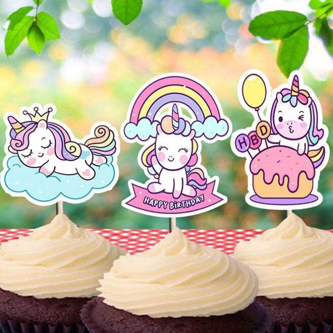 Unicorn Theme Cupcake topper 24pcs Lazada PH
