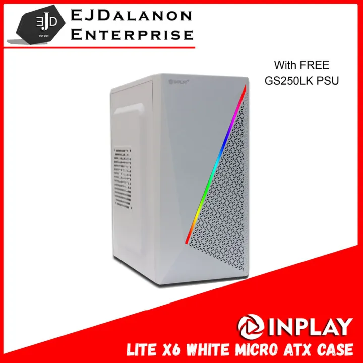 Inplay Lite X6 White White Micro ATX Case with Light Bar Inplay