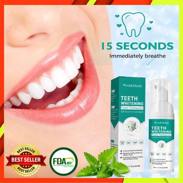Teeth Whitening Foam Toothpaste Powerful Whitening Without Sensitivity