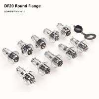 1Set DF20 GX20 Circular Flange Electric Aviation Plug Socket M19 2/3/4/5/6/7/8/9/10/12 Pin Male Female Wire Connector With cover