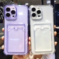 Ottwn Transparent Wallet Card Holder Case For iPhone 14 Pro Max 13 12 11 X XS XR 7 8 Plus Slot Bag Clear Shockproof Soft Cover