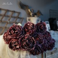 【DT】 hot  SunMade Large Purple Peonies Home Decor Artificial Flowers Fall Decorations Flower Arrangement DIY