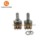 5pcs WH148 B1K B2K B5K B10K B20K B50K B100K B500K 6Pin 20mm Shaft Amplifier Dual Stereo Potentiometer 1K 2K 5K 10K 50K 100K 500K