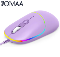 JOMAA เมาส์แบบมีสายเงียบกริบแบ็คไลท์เมาส์แบบมีสาย Mouse Komputer 6400 DPI,เหมาะกับการทำงานมีสายเมาส์สำหรับเครื่องพีซีแล็ปท็อปเดสก์ท็อป