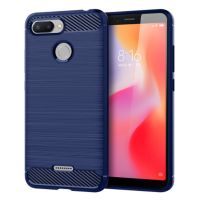 เคสคาร์บอนไฟเบอร์ลายขนแปรงสไตล์ใหม่สำหรับ Xiaomi Redmi 6กรอบโทรศัพท์กันกระแทกสำหรับเคสมือถือซิลิโคนนิ่มป้องกันทุกส่วนของเครื่อง Redmi6 Xaomi