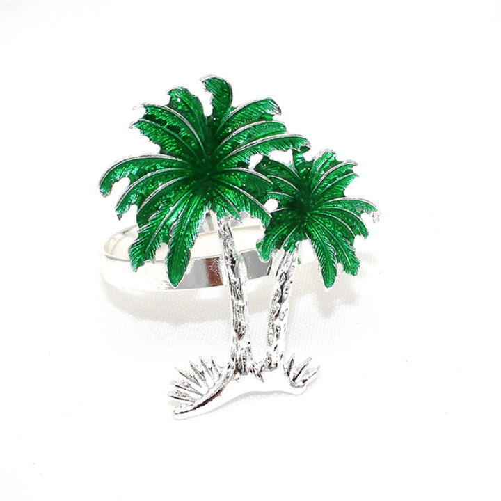 delicate-party-green-wedding-napkin-buckle-coconut-tree-mouth-napkin-ring