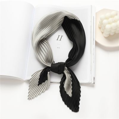 【CC】▥✔  2023 Brand Crinkle Scarf Silk Neck Tie Hand  Wirst Female Headscarves Bandana Shawl Leopard Hair Foulard
