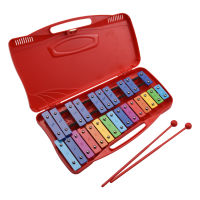 25 Notes Glockenspiel Xylophone Hand Knock Xylophone Percussion Rhythm Musical Educational Teaching Instrument Toy with Case 2 Mallets for Baby Kids Children