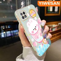 YIWESAN เคสสำหรับ OPPO A72 5G A73 5G A53 5G 5G ดีไซน์ใหม่ลายการ์ตูนไอศกรีมกระต่ายเคสบางใสบางเคสโทรศัพท์ชุบหรูหราแบบสร้างสรรค์เคสป้องกันเลนส์กล้องคลุมทั้งหมดนิ่มกันกระแทก