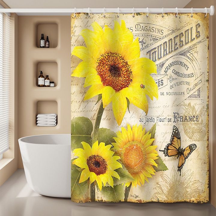 polyester-shower-curtain-sunflower-bathroom-waterproof-mildew-proof-partition-curtain-drawing-3d-digital-printing