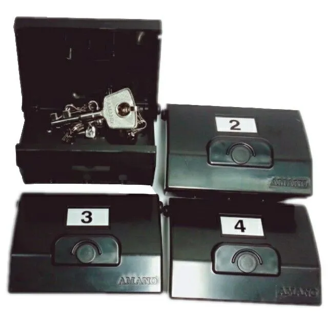 AMANO WATCHMAN CLOCK PR600 / PR500 STATION KEY+ BOX = 4sets (CAN