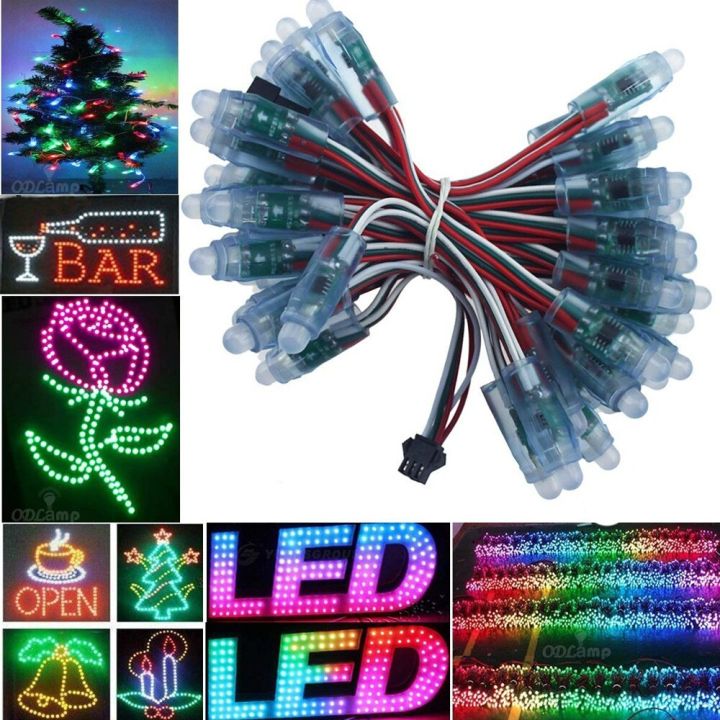 50pcs Ws2811 2811 Ic Rgb Full Color 12mm Pixels Digital Addressable 5v 12v Dream Color Led 