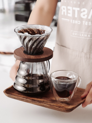 Wooden Coffee Maker Style V60 Coffee Set 500ml300ml Coffee Dripper and Pot Set for Coffee Filter Reusable Coffee Filters