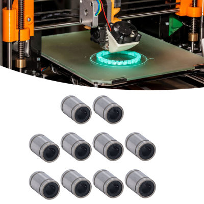 แบริ่ง CNC ง่ายต่อการรักษาแรงเสียดทานต่ำ LM8UU แบริ่งเคลื่อนที่เชิงเส้น 10 ชิ้นสำหรับเครื่องพิมพ์ 3D สำหรับแถบเลื่อนแกนแสง