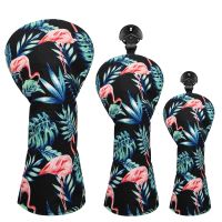 Golf Headcovers 3pcs/set Hawaii Flamingo Golf Driver Head Cover High Qaulity Canvas Driver Fairway(FW) Wood Hybrid(UT) with Numb