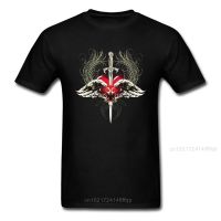 Trendy ValentineS Men T-Shirt Lover Short Sleeve Street Fashion Top Tee Wings Heart Sword Gothic Tshirt True Love Never Dies 【Size S-4XL-5XL-6XL】