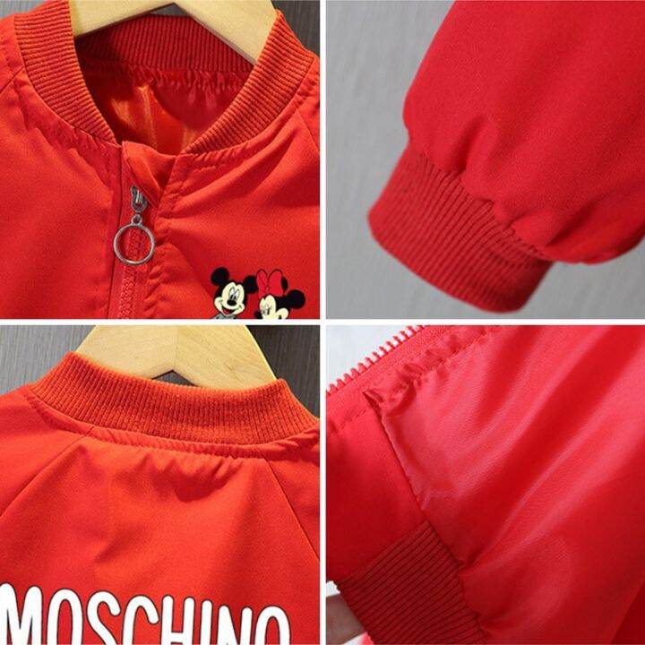 mickey-minnie-zipper-boys-girls-jacket-coat-2023-spring-cartoon-uniform-windbreaker-outerwear-2-7-years-children-casual-clothes