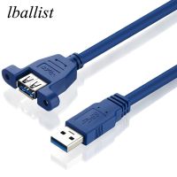 lballist USB 3.0 Extension Cable Male to Female Dual Shielded(Foil Braided) With Screw Panel Mount