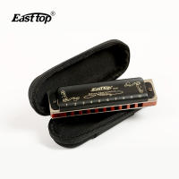 Easttop Harmonica 10หลุม20 Toneบลูส์คู่หีบเพลงปากฮาโมนิก้าพร้อมเกรดสำหรับผู้เล่นมืออาชีพเริ่มต้นนักเรียนของขวัญวันเกิดของขวัญ T008K