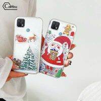 Callfire เคสใส่โทรศัพท์คอลไฟสำหรับ OPPO A35 A15S A15รูปกวางน่ารักซานตาคลอสรูปแบบต้นคริสต์มาส