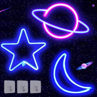 2021Moon Planet Neon Signs Neon Lights for Wall Decor USB or Battery Operated LED Light Signs for Bedroom,Living Room