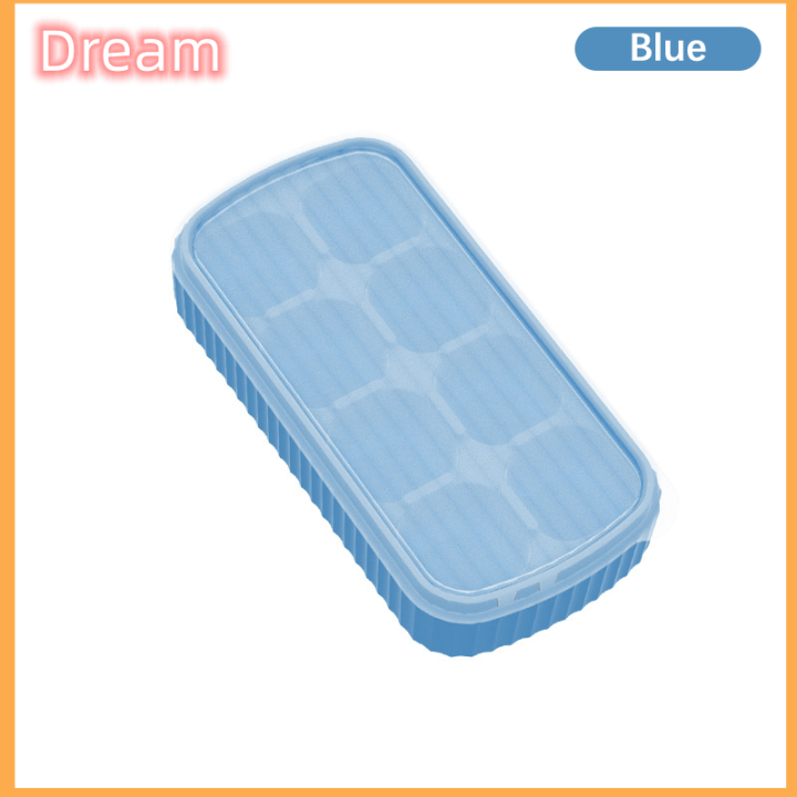 dream-8กริดแม่พิมพ์ก้อนน้ำแข็งซิลิโคน-diy-พร้อมฝาแม่พิมพ์ครัวเครื่องมือน้ำแข็ง