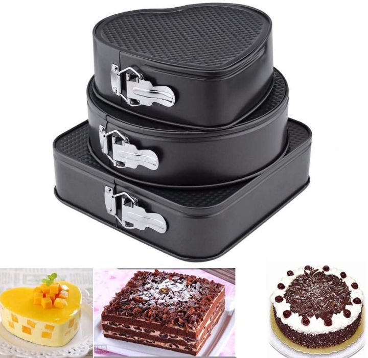 4-pack 5 6 8 10 Heart Cake Pan Bottom Removable Aluminum Heart Cake Pan  Set