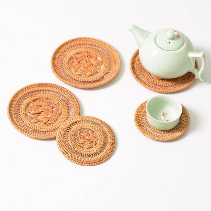 1pcs-drink-coasters-set-for-kungfu-tea-accessories-round-tableware-placemat-dish-mat-rattan-weave-cup-mat-pad-diameter-8cm10cm