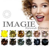 IMAGIE ต่างหูคริสตัล SWAROVSKI โทน ดำ-เหลือง-น้ำตาล 3-4-6-7มิล