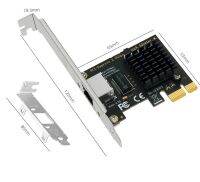 การ์ดกิกะบิตอะแดปเตอร์ PCI-Express การ์ดเน็ตเวิร์กในตัว PCI-E พร้อมพอร์ต RJ45 100/1000/2500Mbps สำหรับ Windows 7/8/10/11 Linux