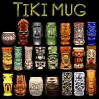 บาร์แก้ว Tiki เคลเลอร์แก้วเซรามิคค็อกเทลฮาวาย